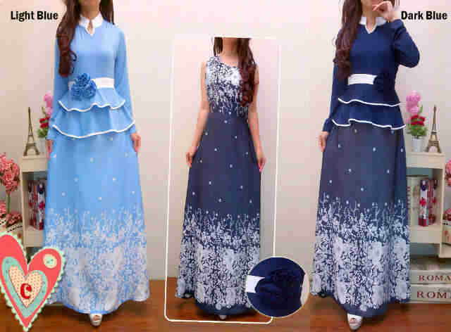 C&J 013 Maxi denim blus jersey