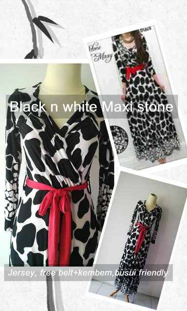 black white maxi stone