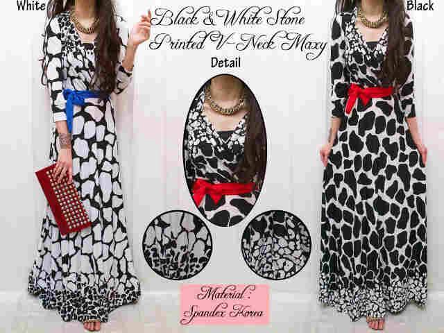 Black white Stones maxi