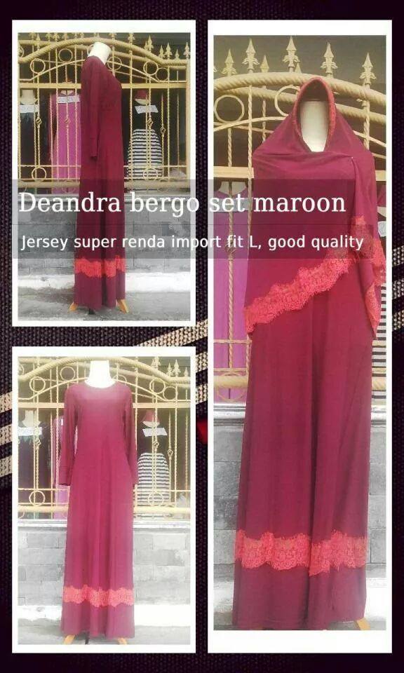 Deandra bergo set maroon