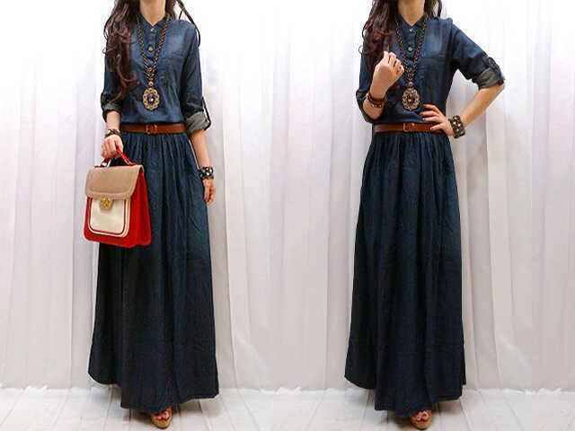 gamis jeans mf004