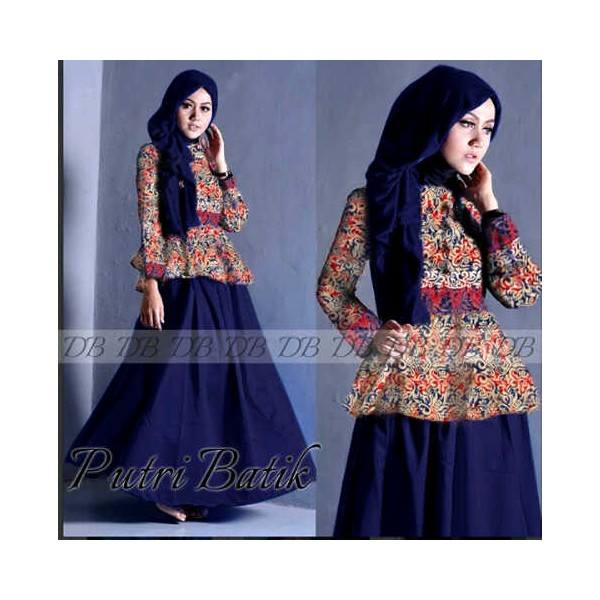 Maxi Putri batik navi