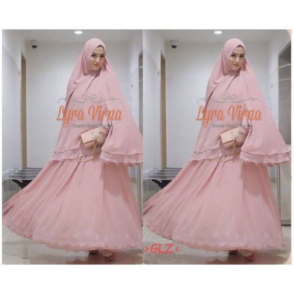 Verina (dusty pink) bergo set