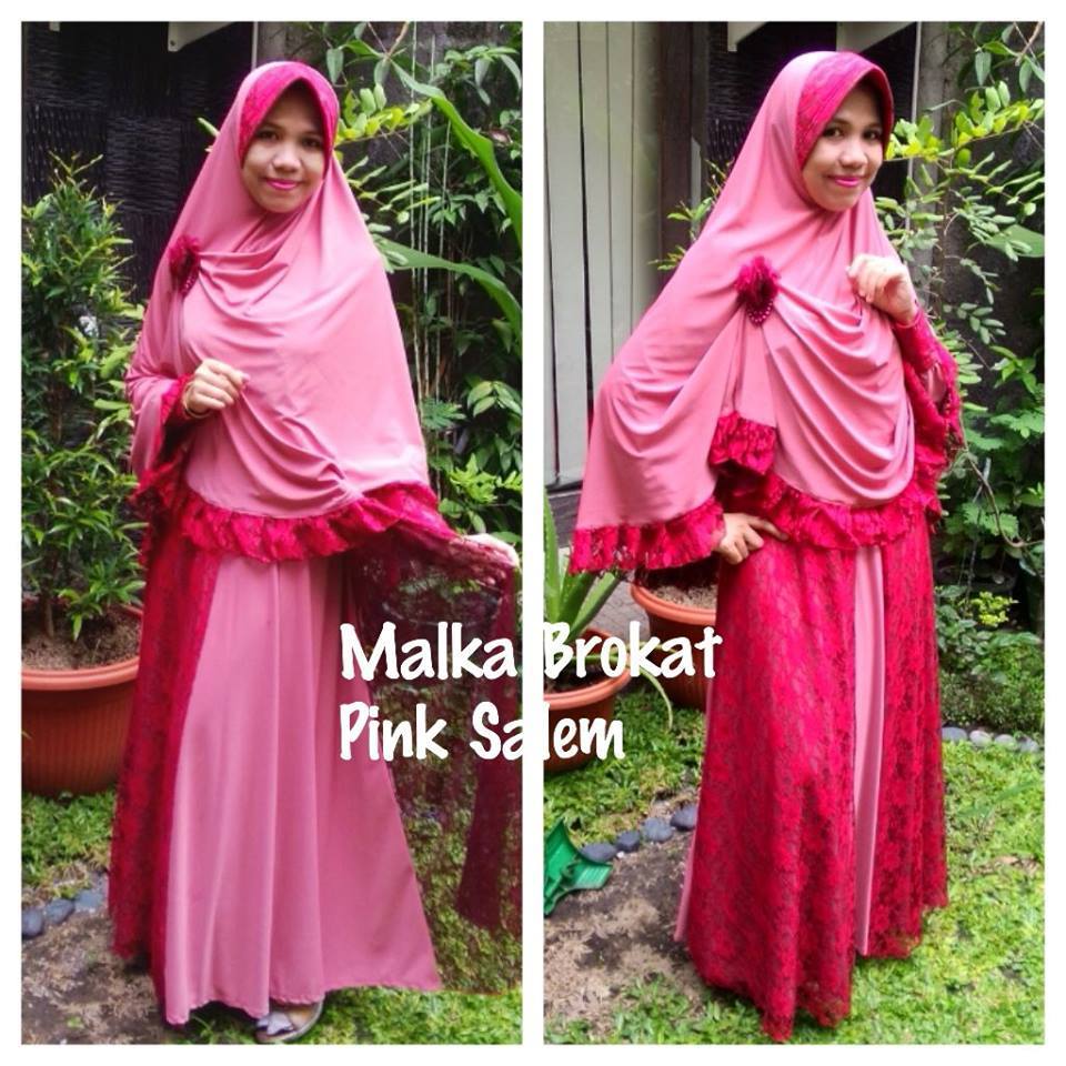 Malka Brukat Pink Salem satu set