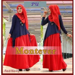 MONTEVER Merah Stelan hijaber Modern