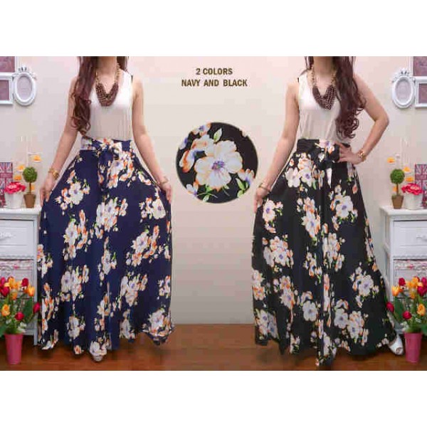 V 273864 ROK FLOWER KATUN SILK,XL, Pinggang Karet