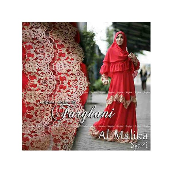 Al-Malika Red Bergo Set
