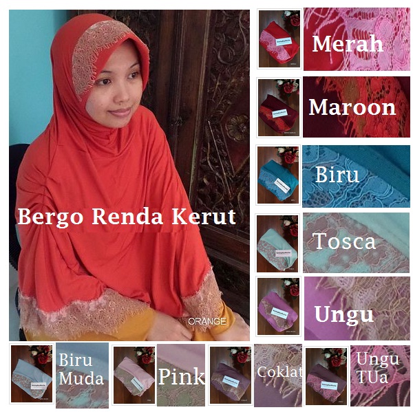 Bergo renda Kerut