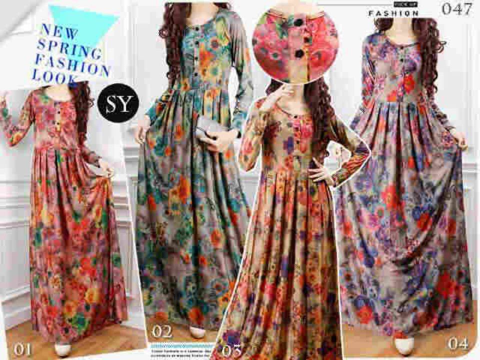 047 gamis babydoll lukis