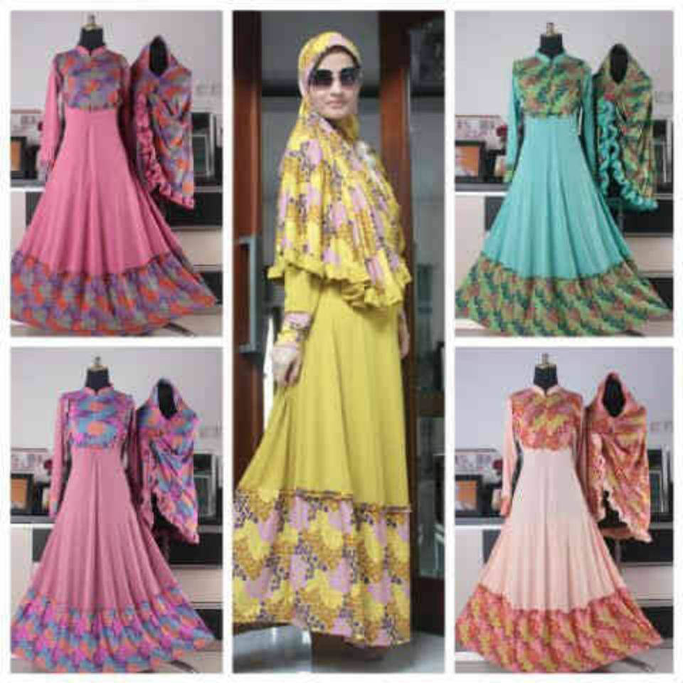 Gamis rainbow FLowy Syari