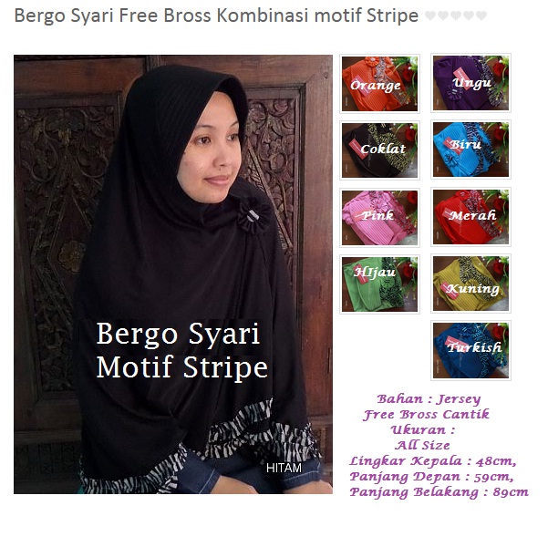 Bergo Syari Motif Stripe