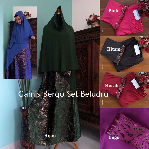 Gamis bergo set Beludru