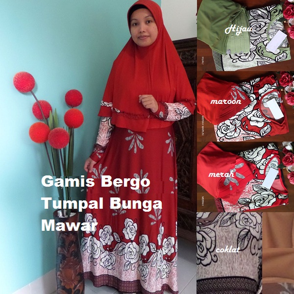 Gamis-Bergo-Tumpal-Bunga-Mawar