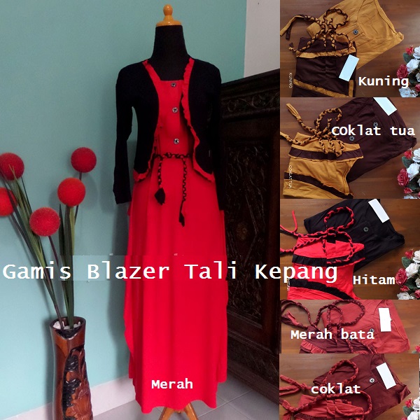 Gamis blazer tali kepang