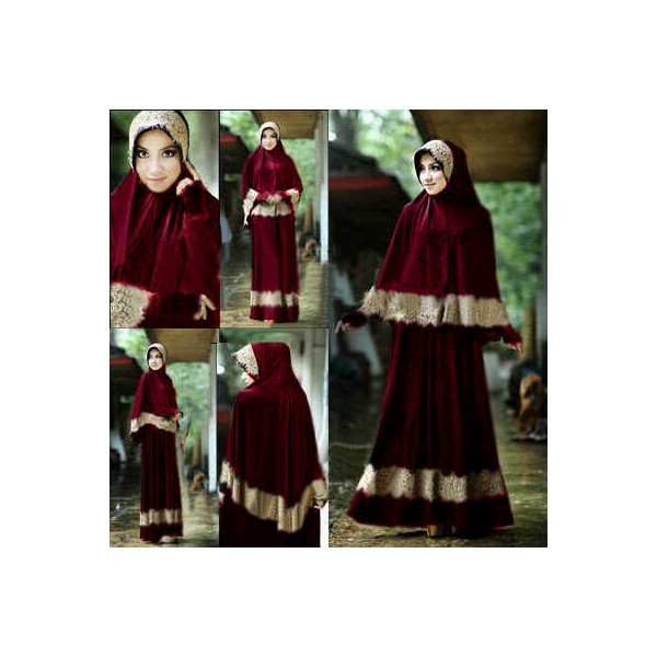 Inayah-Bergo-Set-Maroon