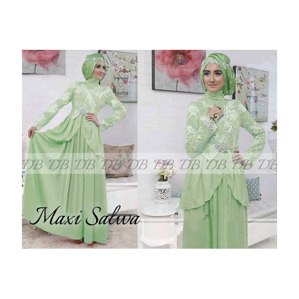Maxi-Salwa-Brukat-Ijo