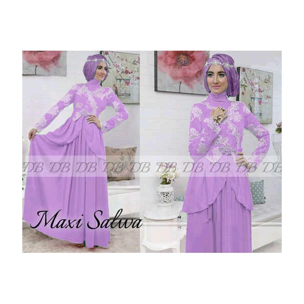 Maxi-Salwa-Brukat-Ungu