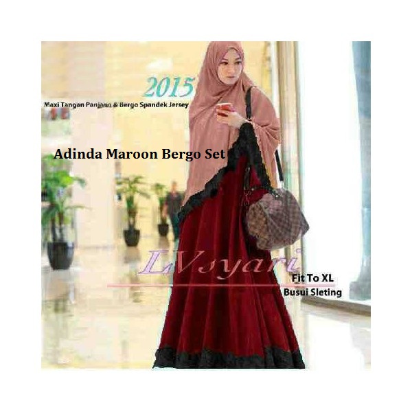 Adinda maroon Bergo Set