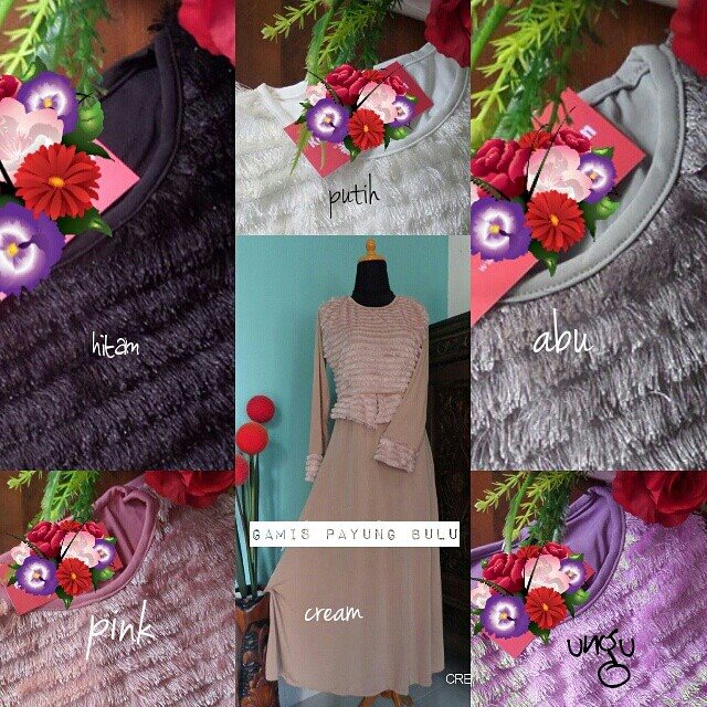 Gamis payung bulu