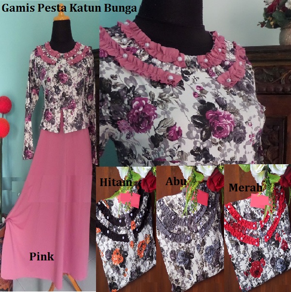 Gamis-Pesta-Katun-Bunga