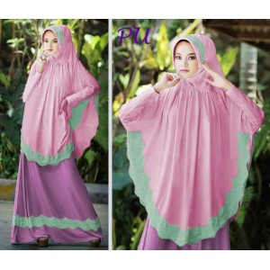 gamis-Syari-Bergo-Lengan-Lycra-Pink