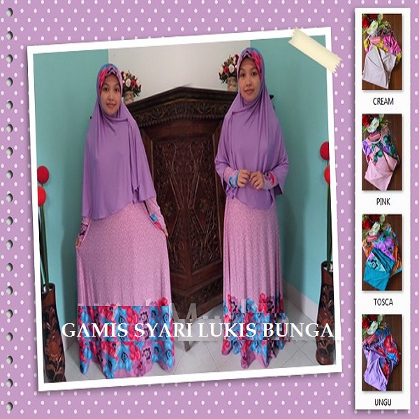 Gamis-Syari-Lukis-Bunga
