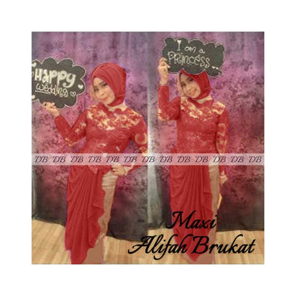 Maxi-ALifah-Brukat-Merah