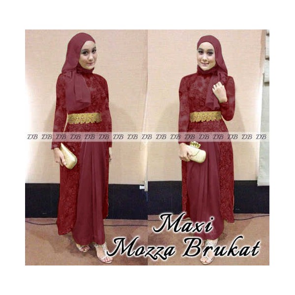 Maxi-Mozza-Brukat-Maroon