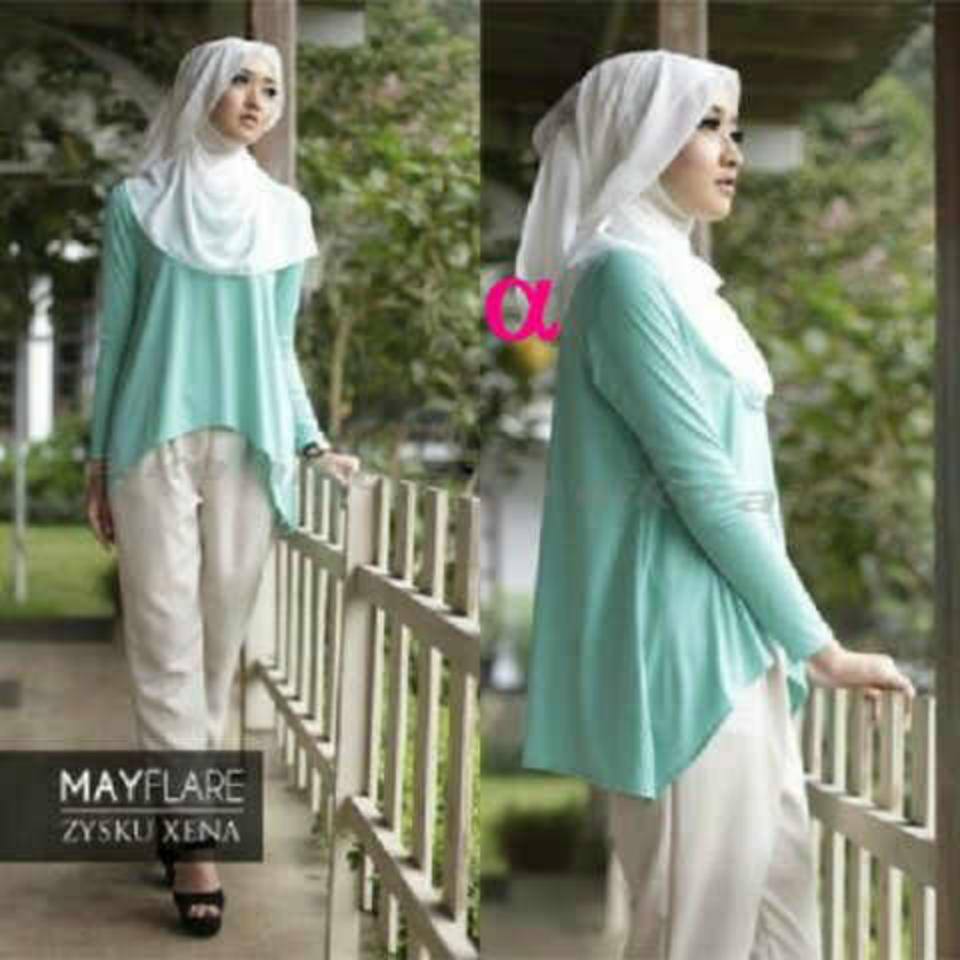 Stelan annisa HARGA NORMAL @130 SALE JADI @100RB, blouse spandek korea+celana kaos spandek+pashmina spandek fit L