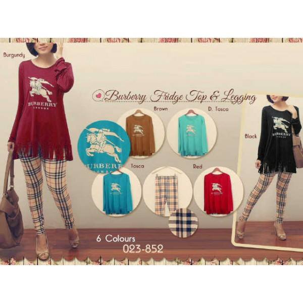 Stelan Burberry Fridge HARGA NORMAL @135rb SALE JADI @100RB, SISA BROWN(Atasan+Legging Spdx Korea), ready brown fit L