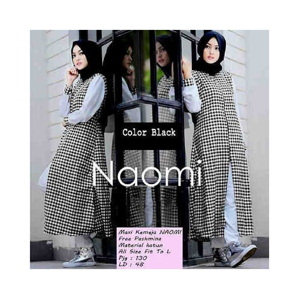Maxi-Kemeja-Naomi-Black