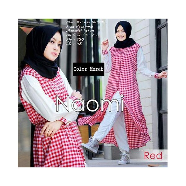 Maxi-Kemeja-Naomi-red
