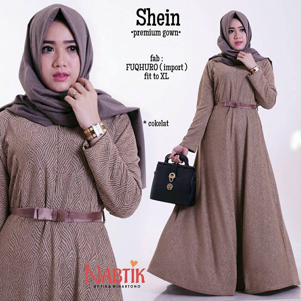 shein-premium-gown-coklat