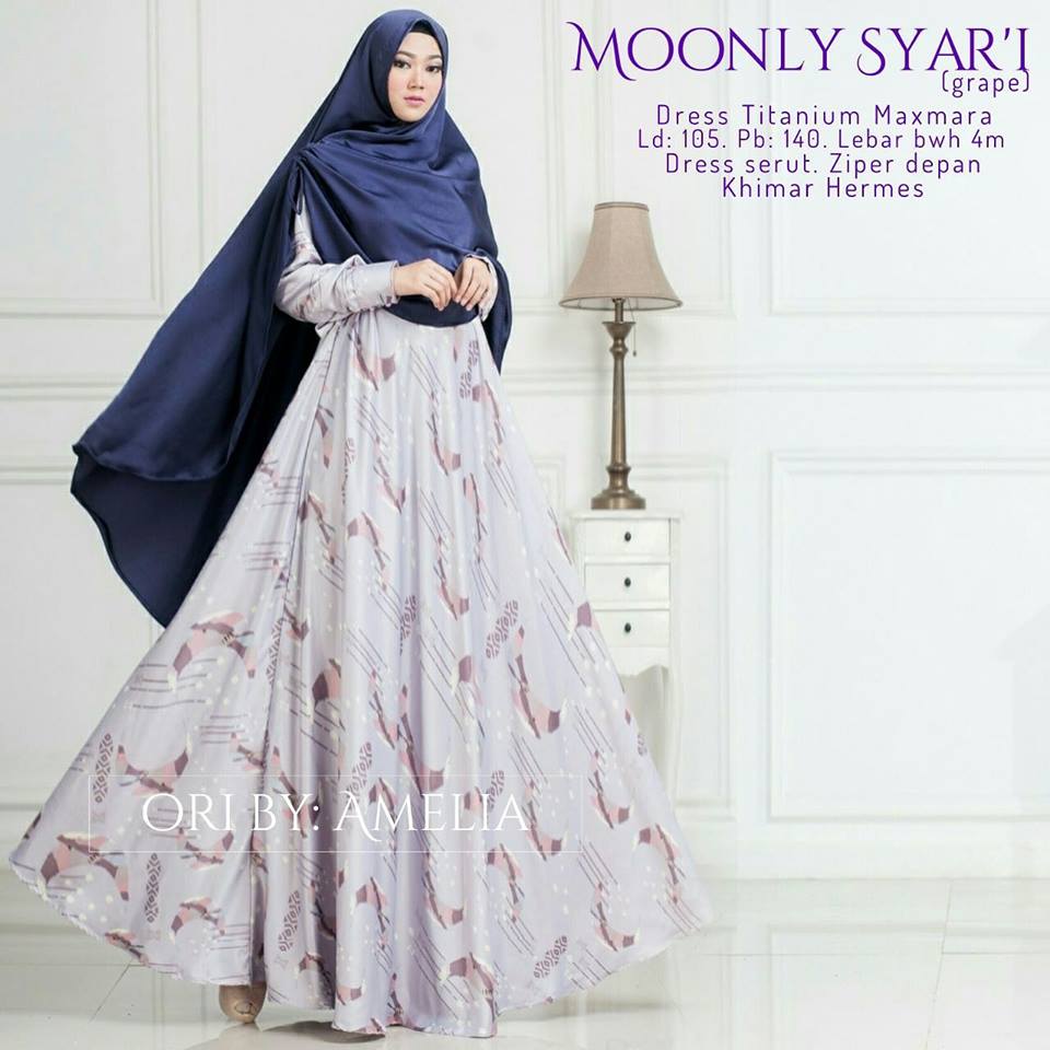 Moonly Syari  Dress Titanium Maxmara Ori by Amelia