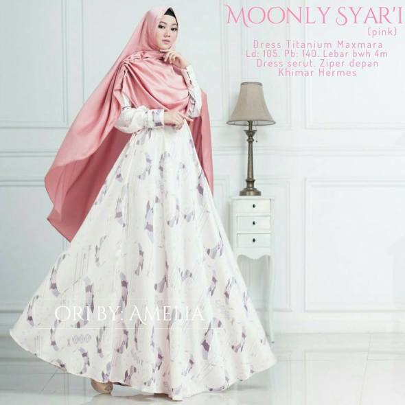 Moonly Syari Dress Titanium Maxmara Ori by Amelia