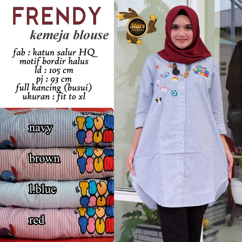 Flowery Frendy Disney Kemeja Blouse by Stars Fashion