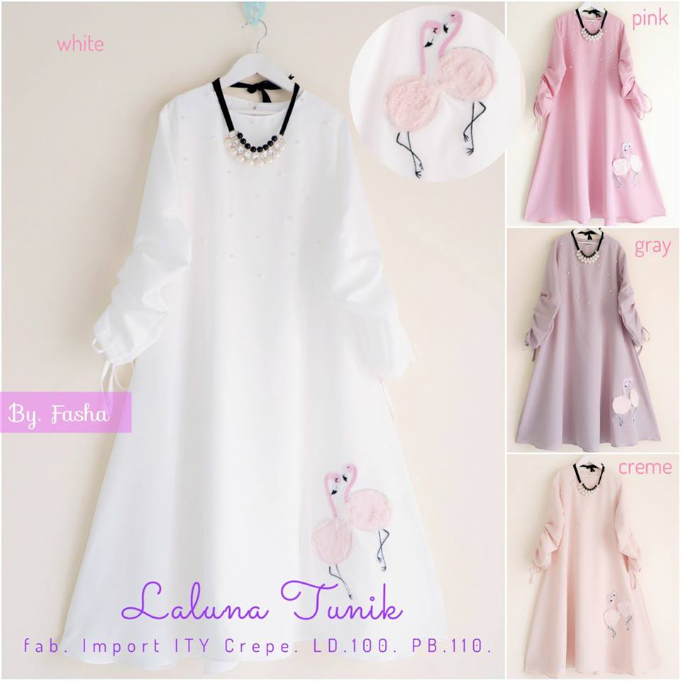 Flowery Dress Laluna Tunik Taniki Tunik by Fasha Hijab