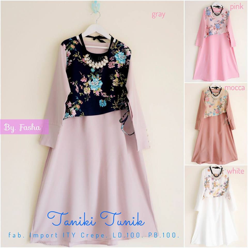 Flowery Dress Laluna Tunik Taniki Tunik by Fasha Hijab